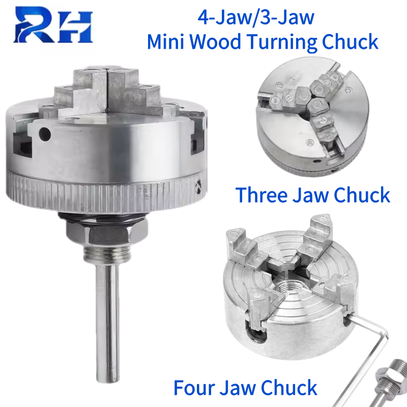 Woodworking Lathe Chuck - 미니 아연 합금 3-조 4-조 척