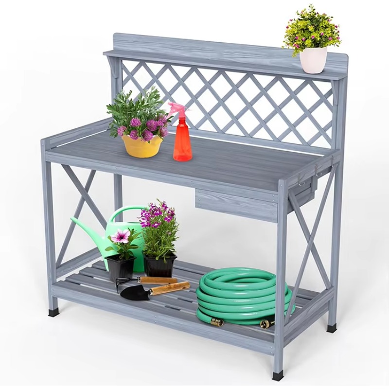 Woodworking Work Table - 목재 화분 심기 작업대 테이블 워크숍