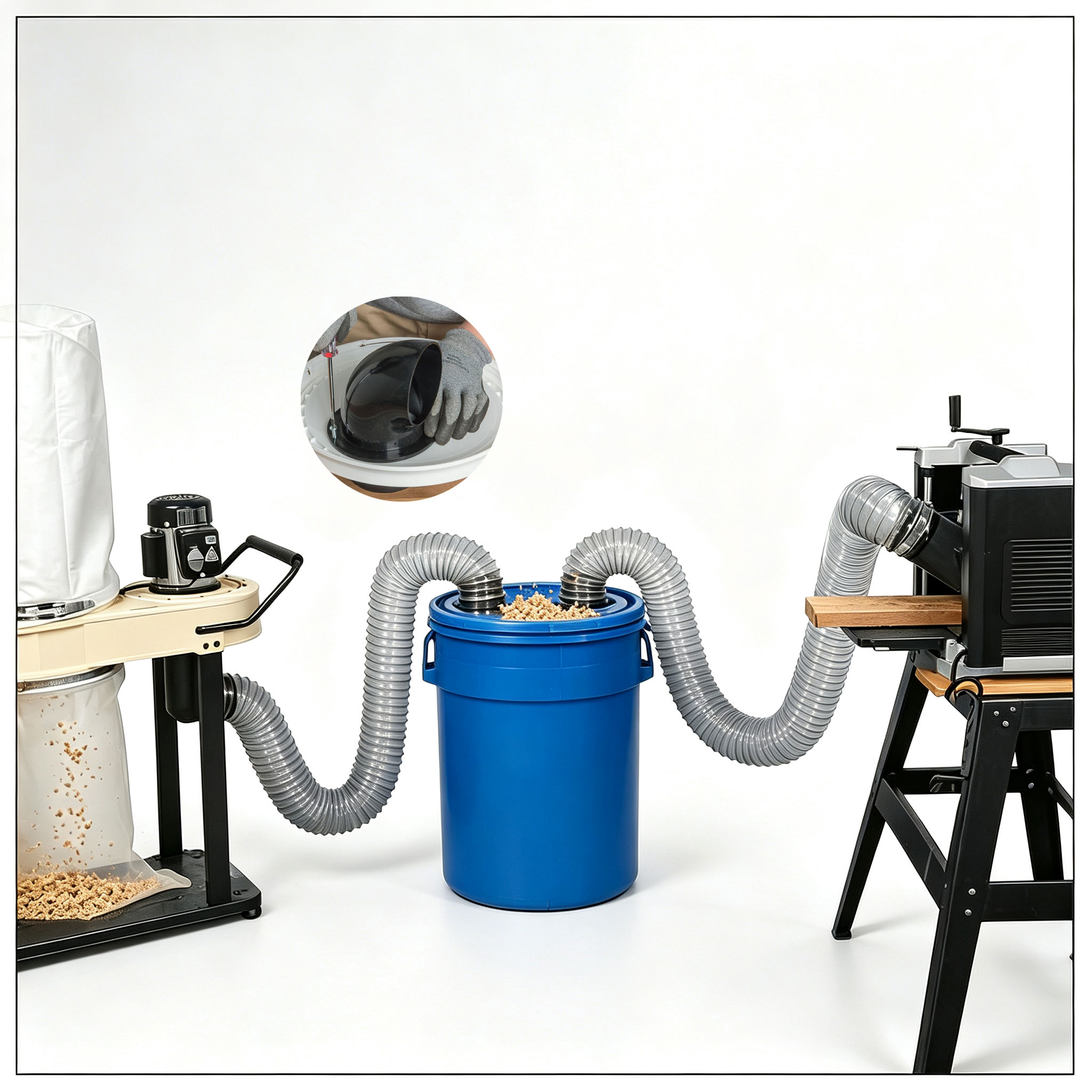 Woodworking Dust Collector - 100mm 목공용 사이클론 먼지 수집기 어댑터
