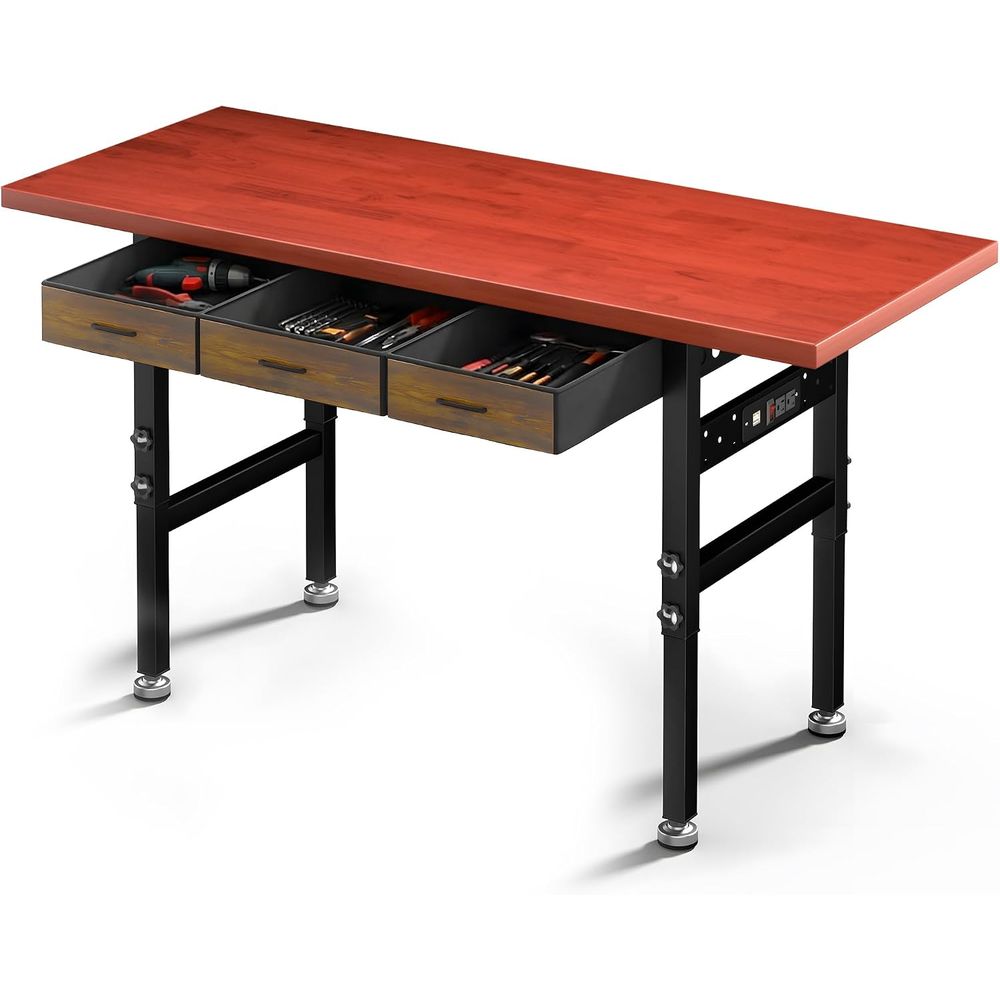 60인치 높이 조절 가능한 작업대 책상(서랍 포함),  - Woodworking Work Table 리뷰 및 가격