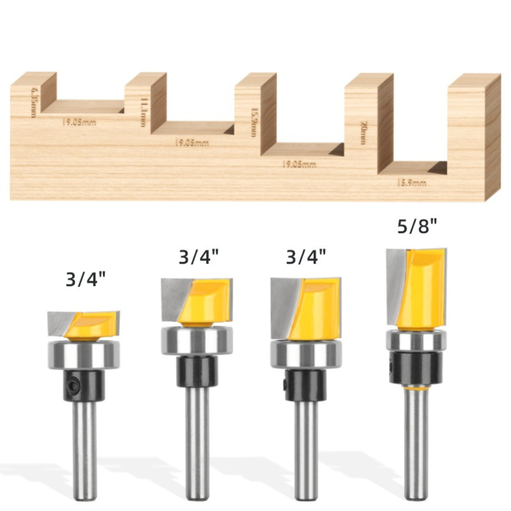 1/4인치 샹크 플러시 트림 라우터 비트(베어링 카바이 - Woodworking Groove 리뷰 및 가격