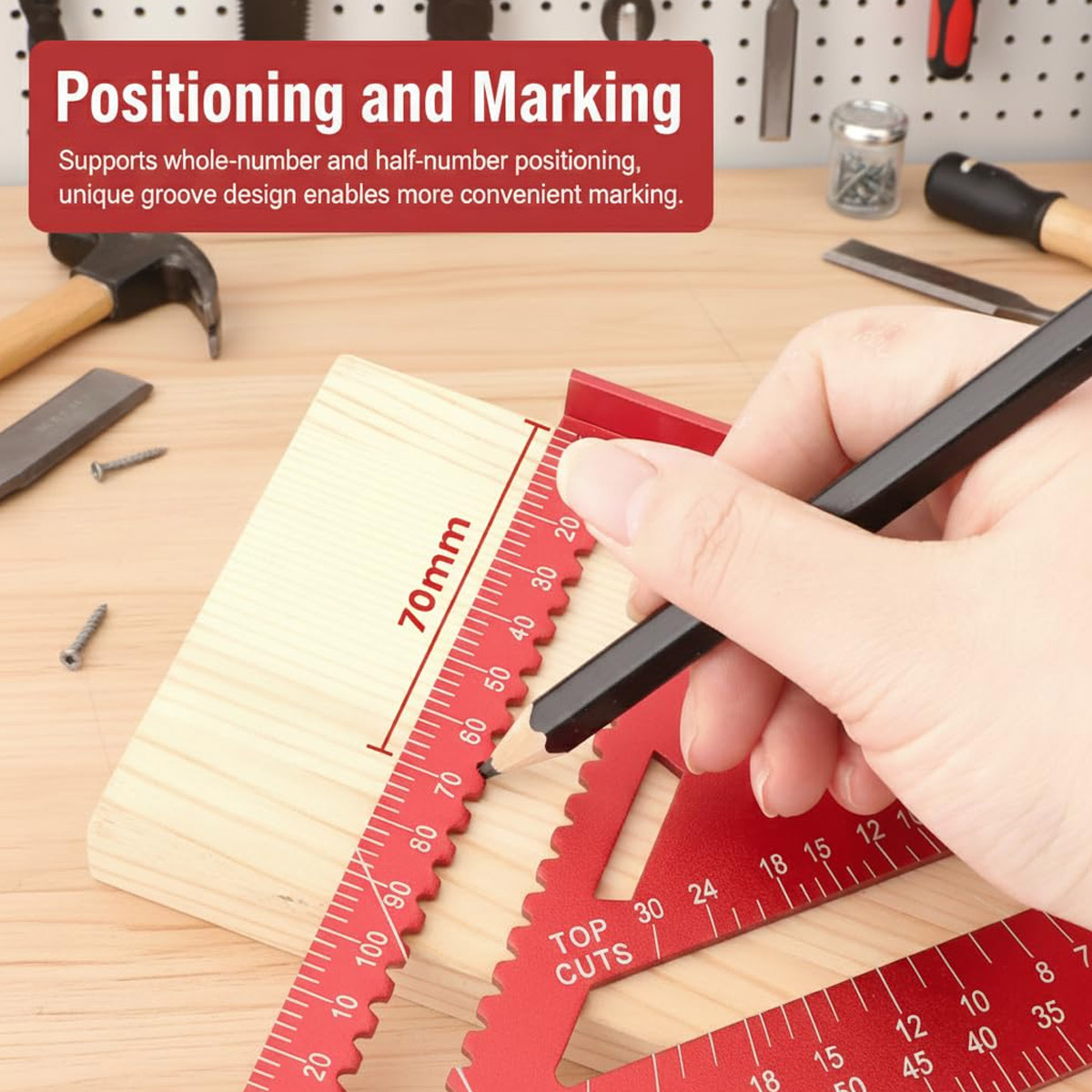 알루미늄 합금 스피드 스퀘어 고정밀 미터법 삼각자 목공 - Woodworking Groove 리뷰 및 가격