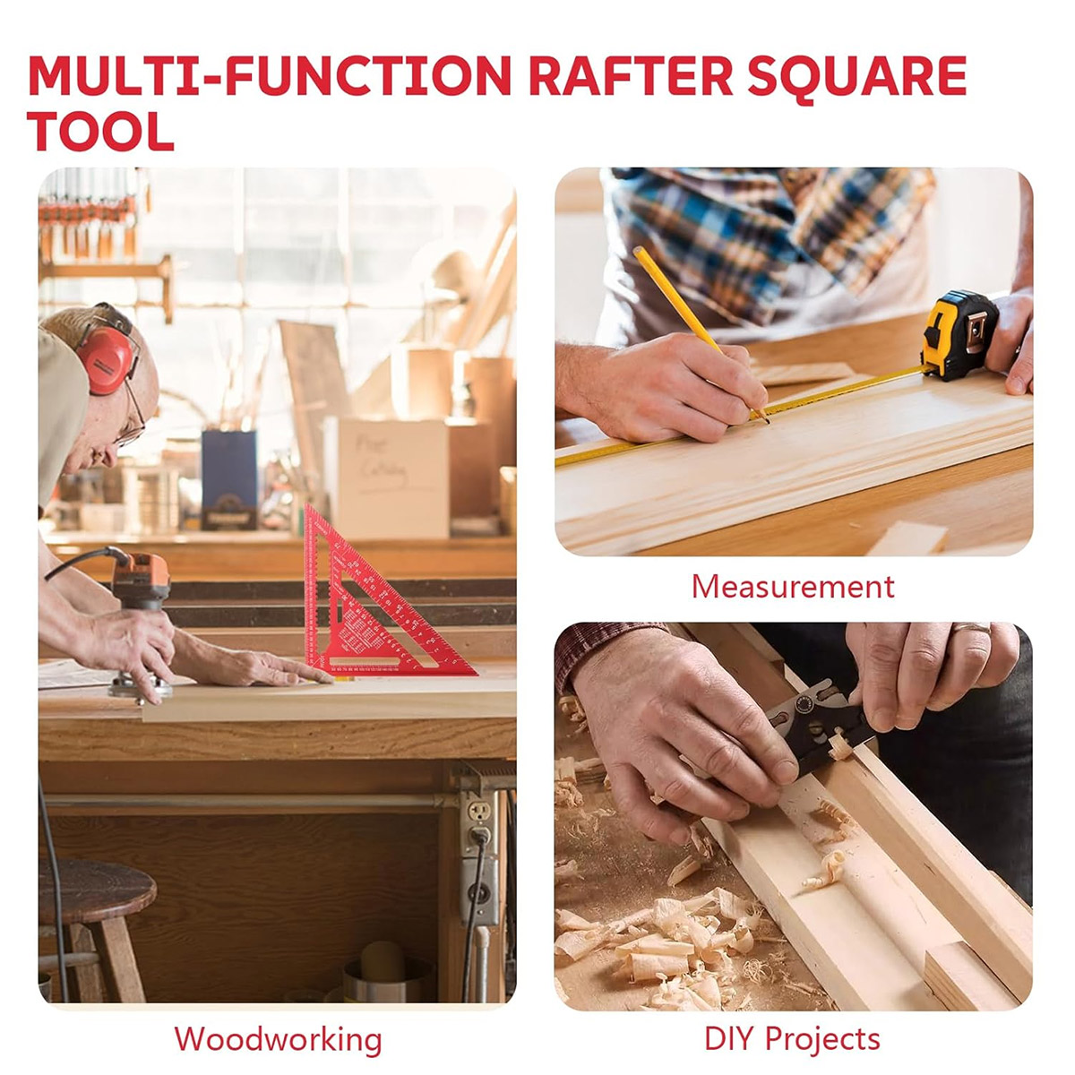 알루미늄 합금 스피드 스퀘어 고정밀 미터법 삼각자 목공 - Woodworking Groove 리뷰 및 가격