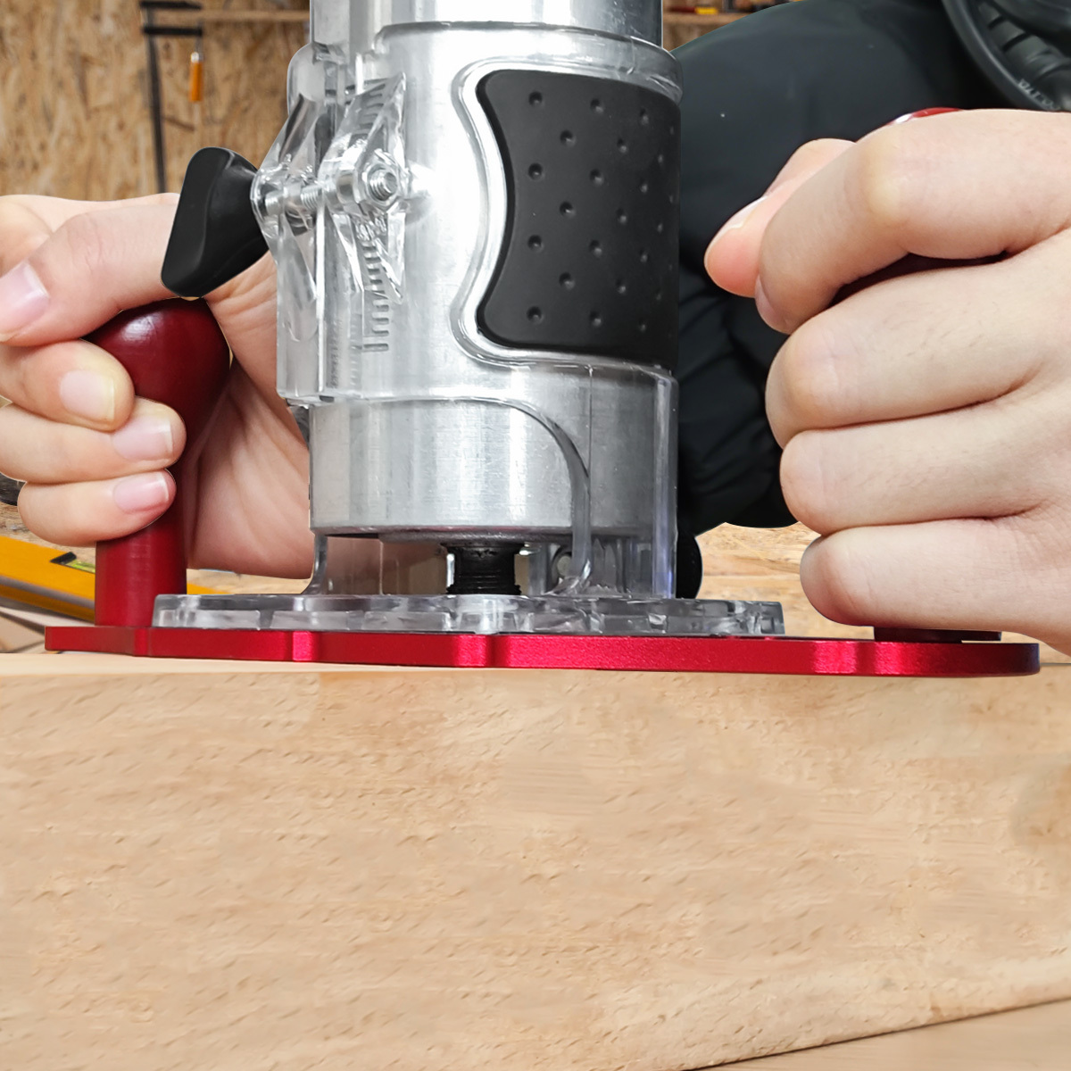 핸들이 있는 라우터 베이스 및 중심선 포인터, 그루빙, - Woodworking Groove 리뷰 및 가격