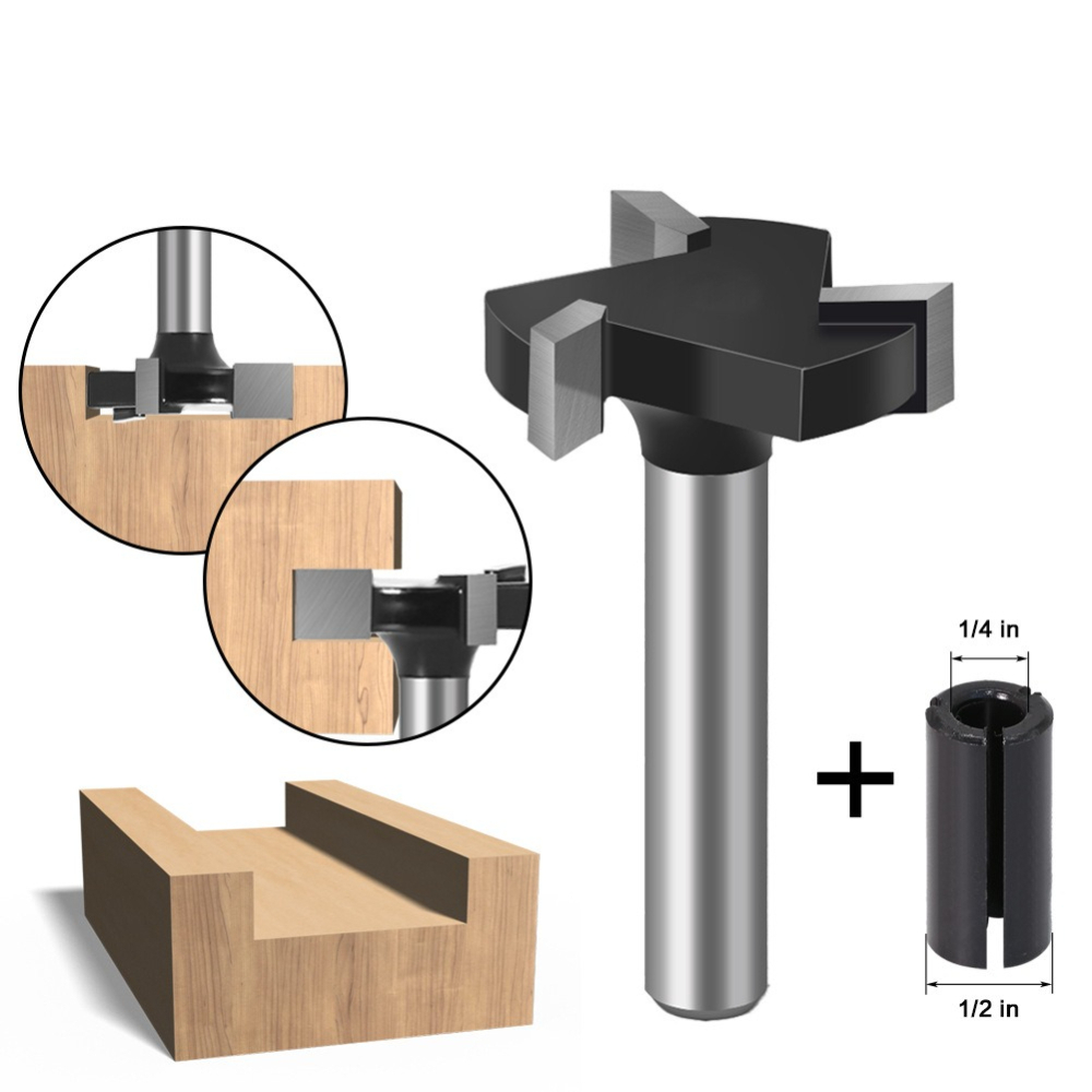 4-플루트 T-슬롯 라우터 비트 카바이드 팁 목공 슬로 - Woodworking Groove 리뷰 및 가격