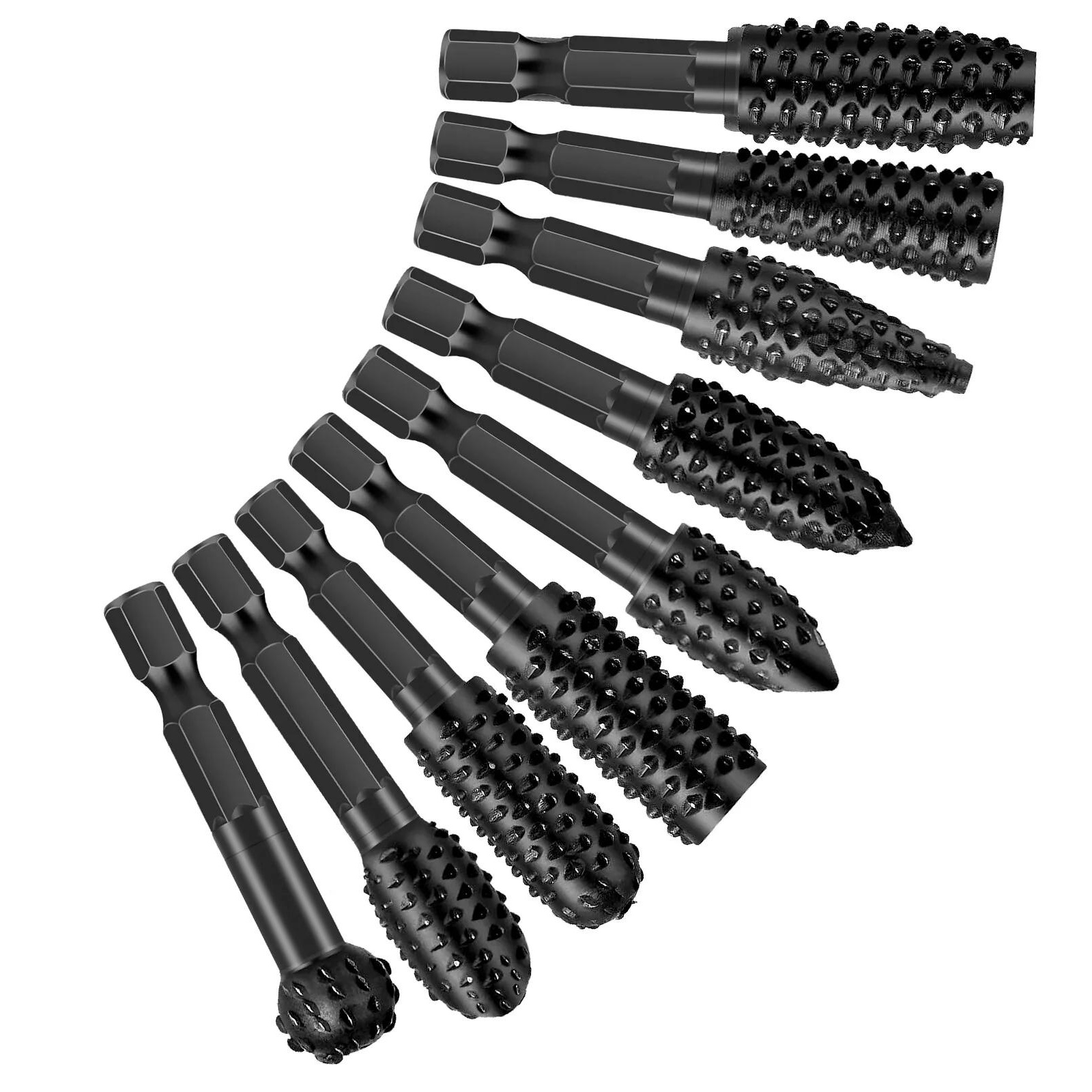 10Pcs 나무 조각 Rasp 드릴 비트 1/4 생크  - Woodworking Files And Rasps 리뷰 및 가격
