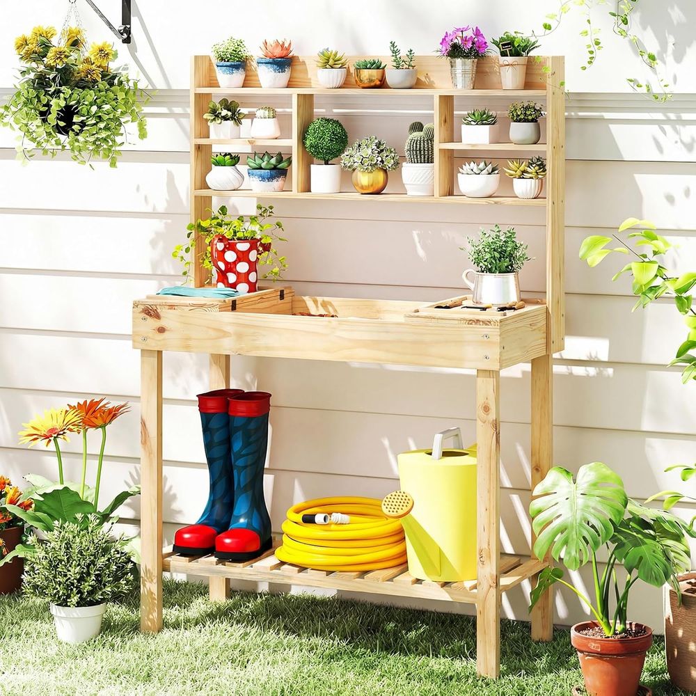 화분꽂이용 테이블, 60인치 목재 정원 작업대, 수납공 - Woodworking Work Table 리뷰 및 가격